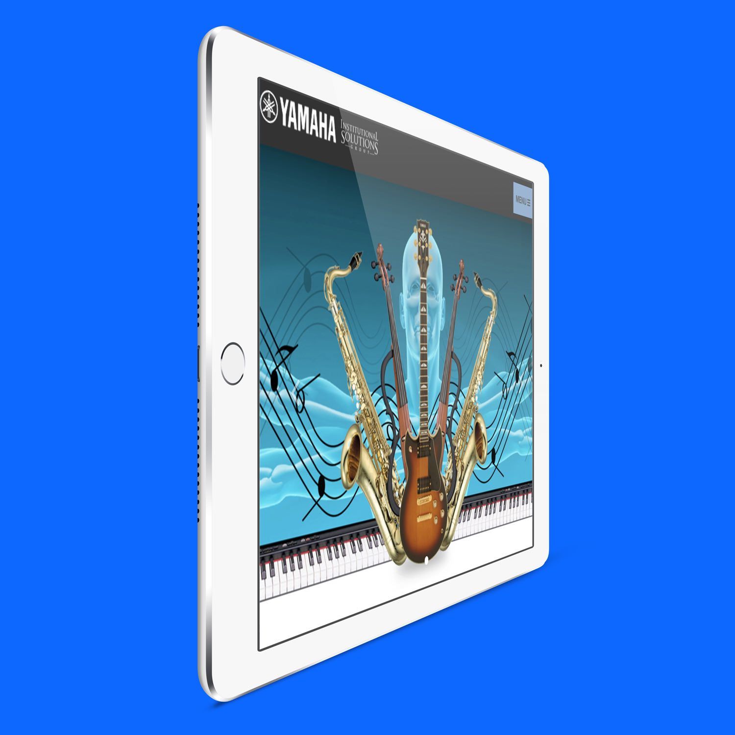 Image of an iPad with a creative graphic on the screen.