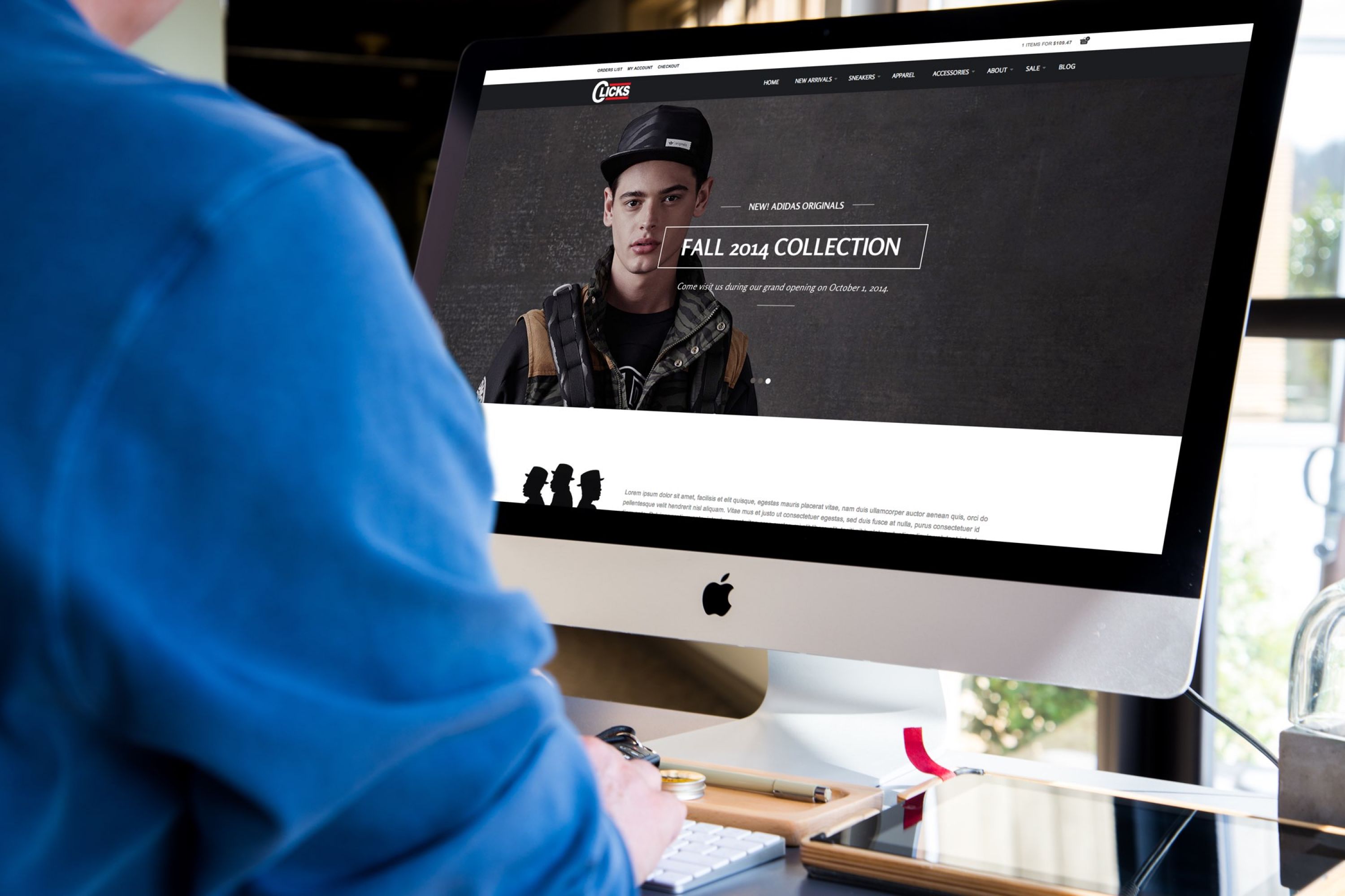 Image of person at computer with an image of a boy on the screen.