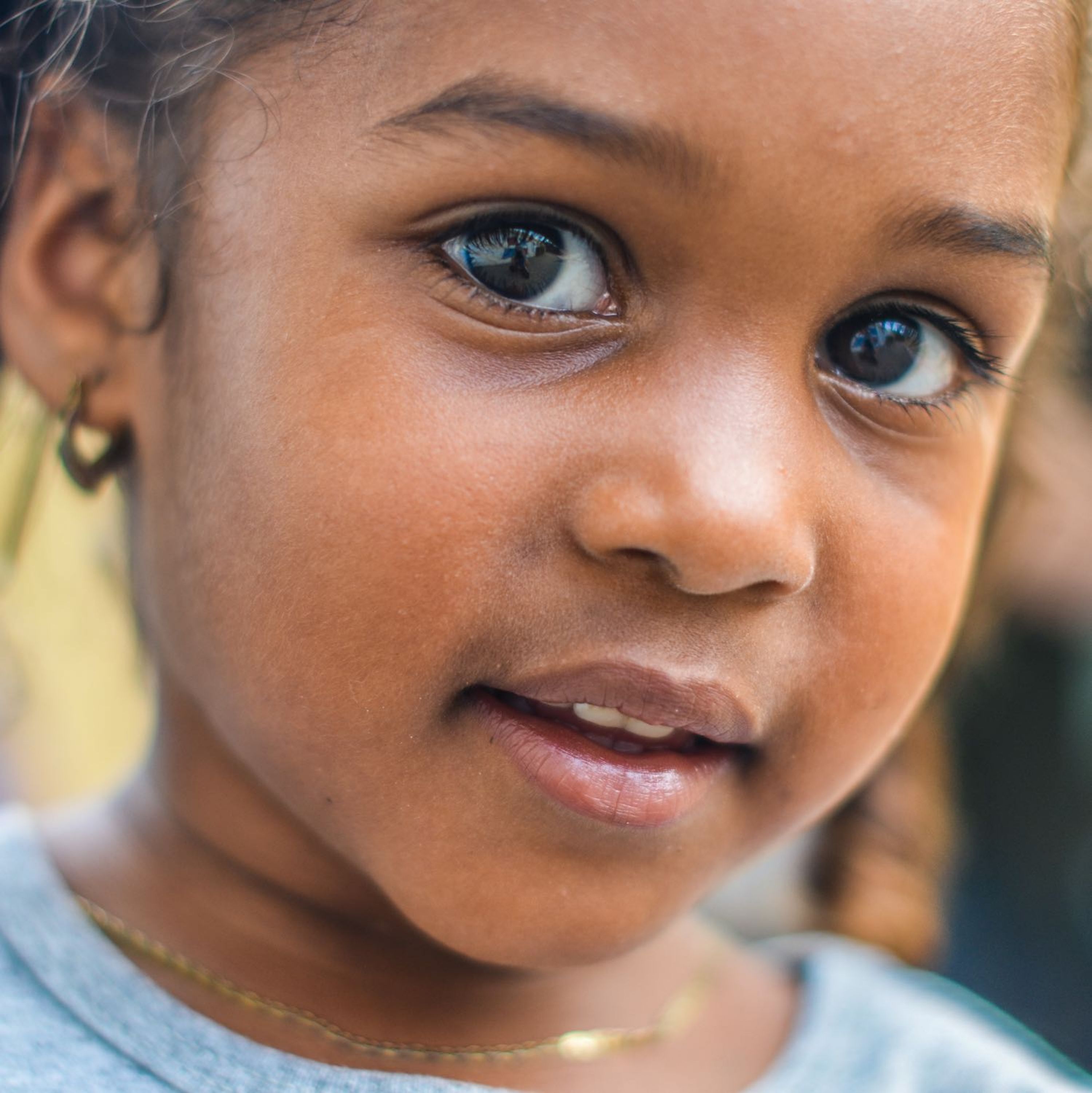 Close up image of young girl.