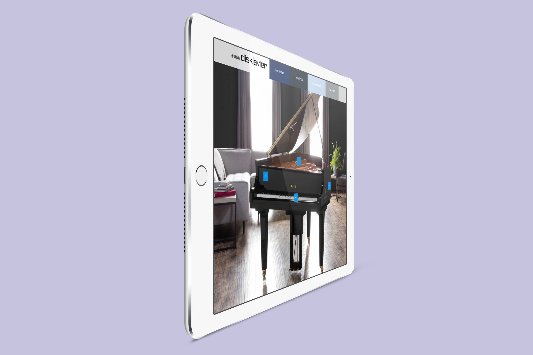 Image of an iPad with a graph piano on the screen.