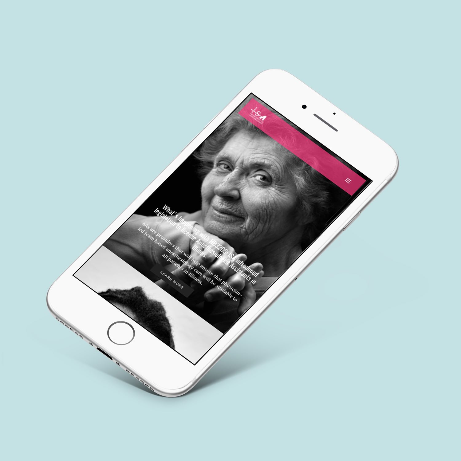 Screenshot of a iPhone with image of elderly woman on the screen.