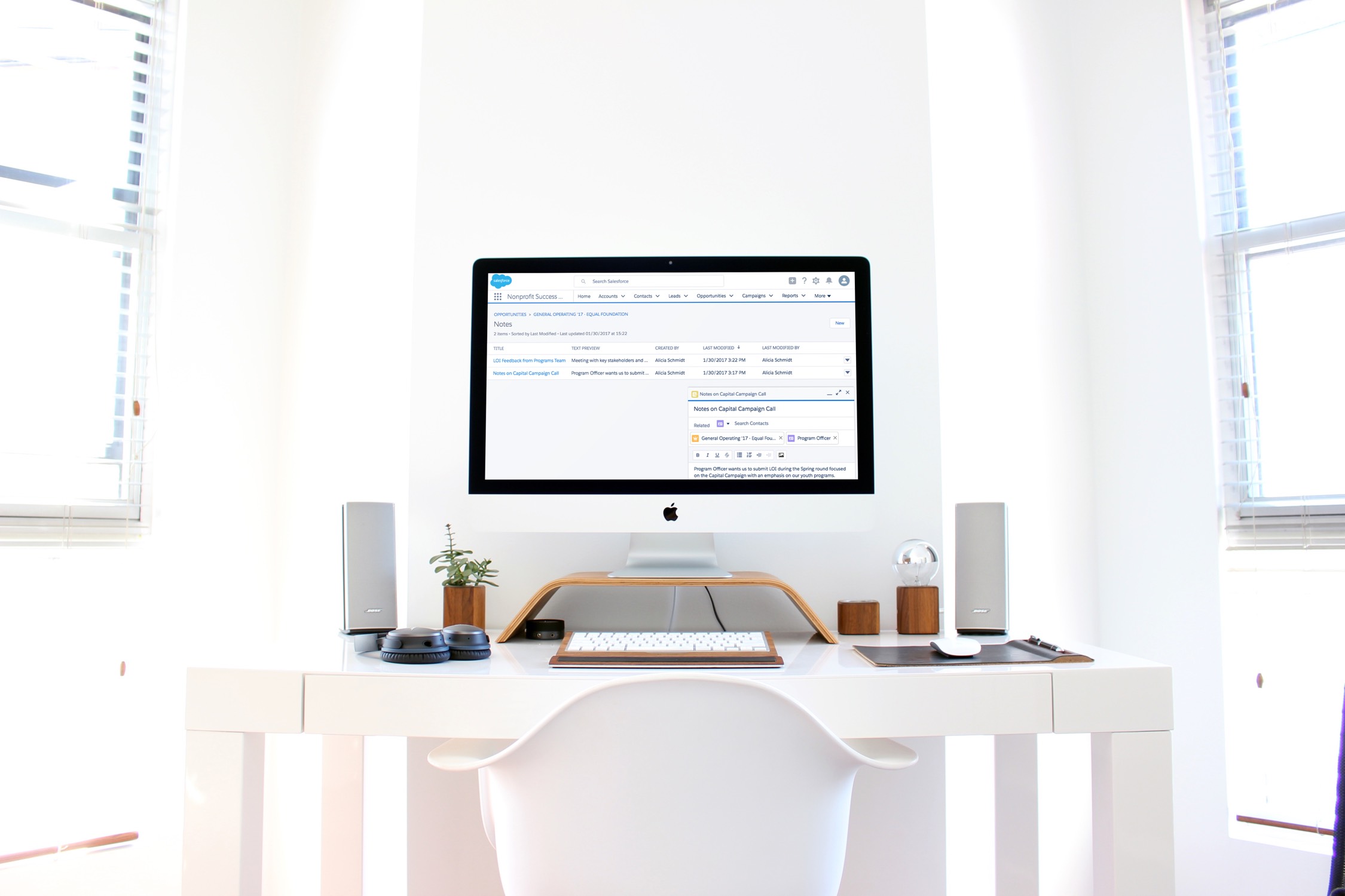 Image of desk with a computer.